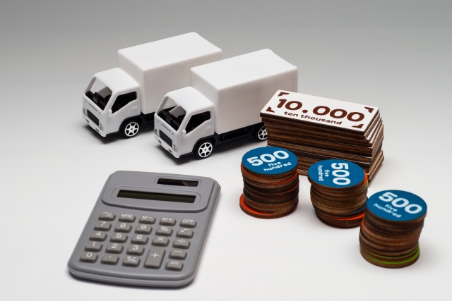 おもちゃのトラック お金 電卓