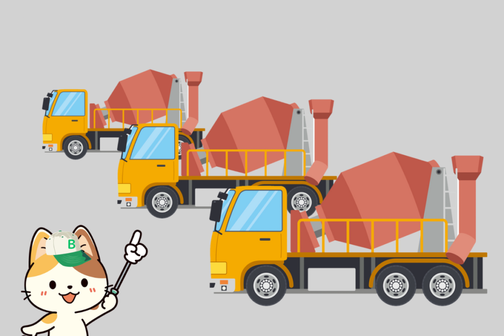 ミキサー車と猫のキャラクター