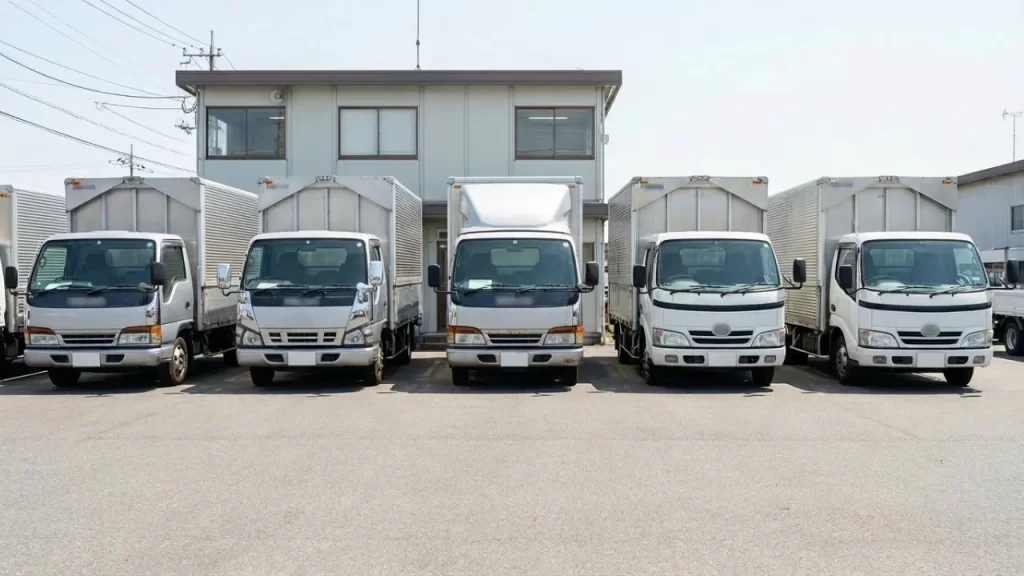 陳列されるアルミトラック