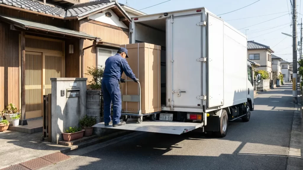 家に配送をする配送業者