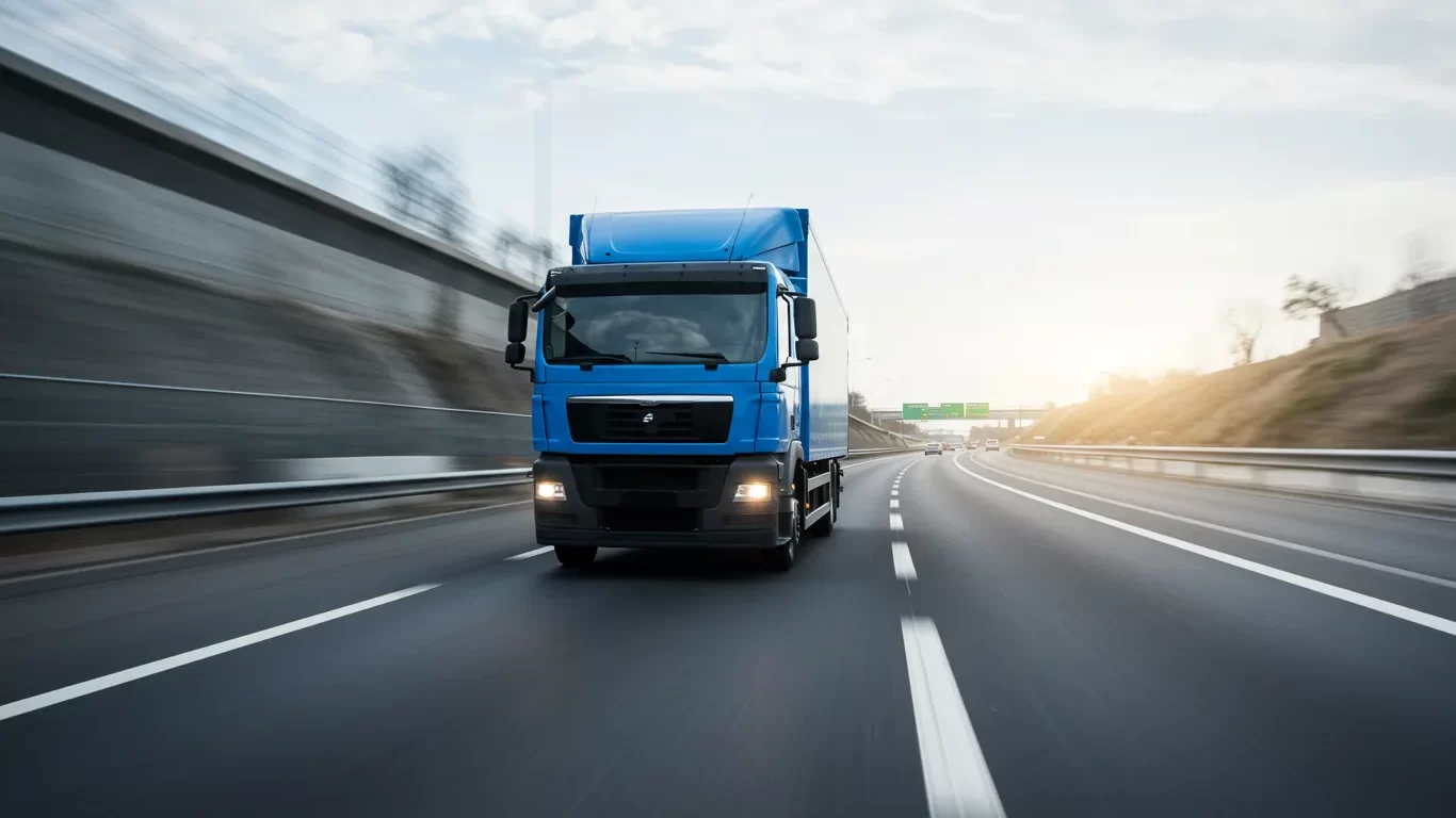 高速を走る2tトラック