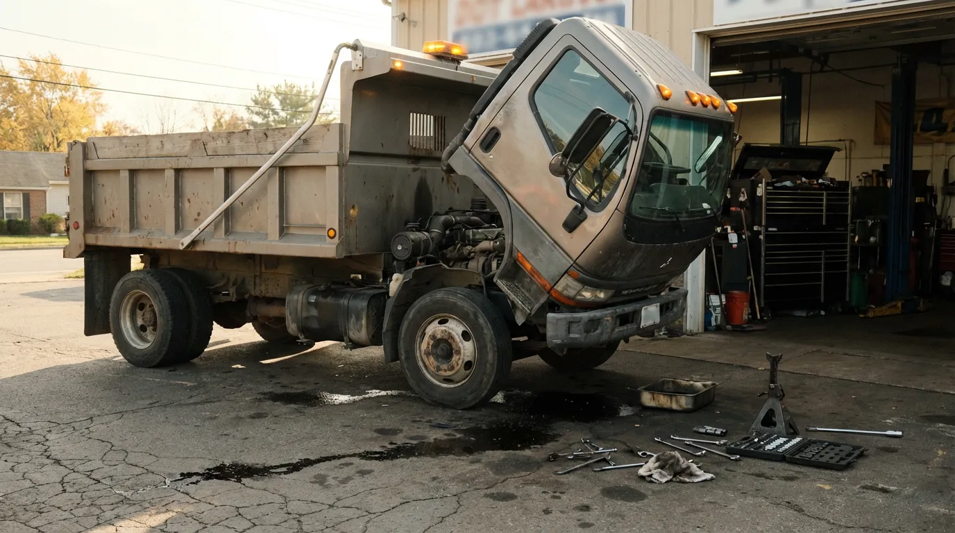 大破したトラック