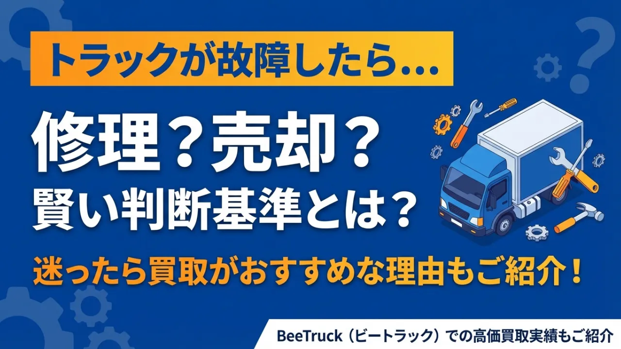 トラックが故障したら修理？売却？賢い判断基準とは？【2026年版】