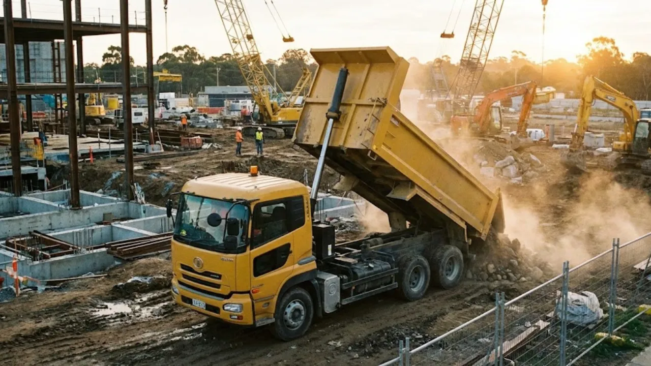 建設現場で活躍するダンプトラック