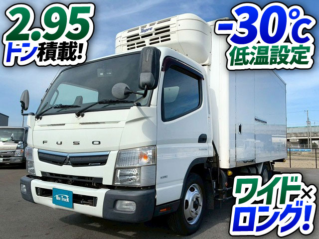 2168 TPG-FEB50 保証対象車両 三菱ふそう キャンター 冷蔵冷凍車 ワイド ロング 東プレ -30℃低温設定 R404A 2室 可動式仕切り板 左サイド扉 3トン積載 3t 7t 小型 冷凍バン 箱車(1枚目)