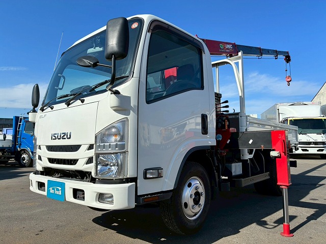 2133 2RG-NMR88R 保証対象車両 R3 いすゞ エルフ 4段クレーン ハイキャブ ショート 10尺ボディ 3トン積載 古河ユニック UNIC ラジコン フックイン 150馬力 6速 MT マニュアル 3t 7t 小型 ユニック車 カーゴクレーン(3枚目)