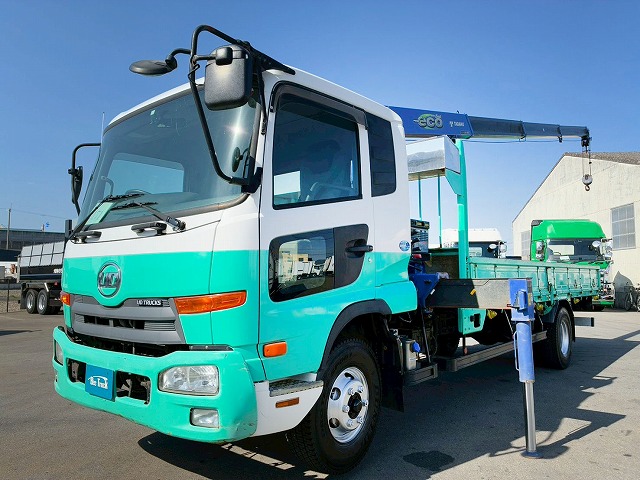 2171 TKG-MK38L  保証対象車両 H27 UDトラックス コンドル 4段クレーン フルキャブ/ベッド付き タダノ TADANO ラジコン フックイン 215馬力 6速 MT マニュアル 4t 8t 中型 ユニック車 カーゴクレーン（2枚目）