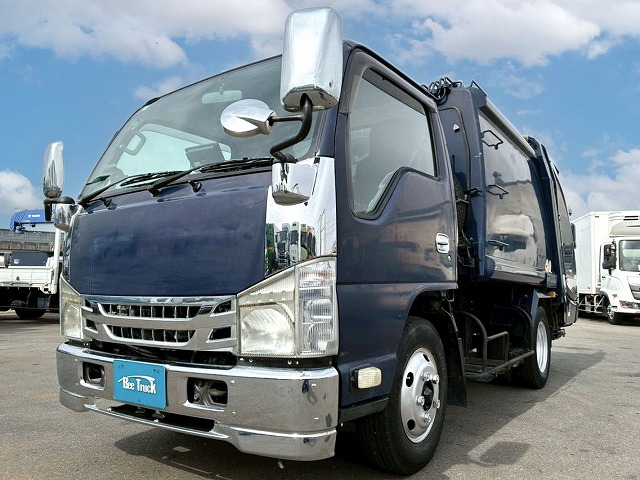 K-2136 BKG-NKR85AN 保証対象車両 H23 いすゞ エルフ 圧縮式塵芥車 標準幅 ショート 新明和工業 プレス式 押し出し排出 連続作動車 スイッチ 汚水タンク 2t 6.5t 小型 特装車 清掃車(4枚目)