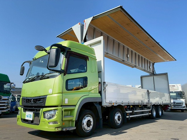 K-2138 2PG-FS74HZ  H31 三菱ふそう スーパーグレート アルミウイング ハイルーフ 8×4 4軸低床2デフ 後輪エアサス 日本フルハーフ シフトパイロット AT セミオートマ 10t 25t 大型 バン 箱車（3枚目）