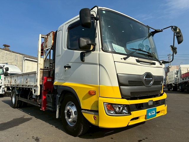 K2107 2KG-FD2ABA 保証対象車両 車検付 令和8年11月迄 H29 日野 レンジャー 4段クレーン ワンオーナー フルキャブ/ベッド付き 古河ユニック UNIC ラジコン フックイン 角足アウトリガー 6速 MT マニュアル 4t 8t 中型 カーゴクレーン（13枚目）