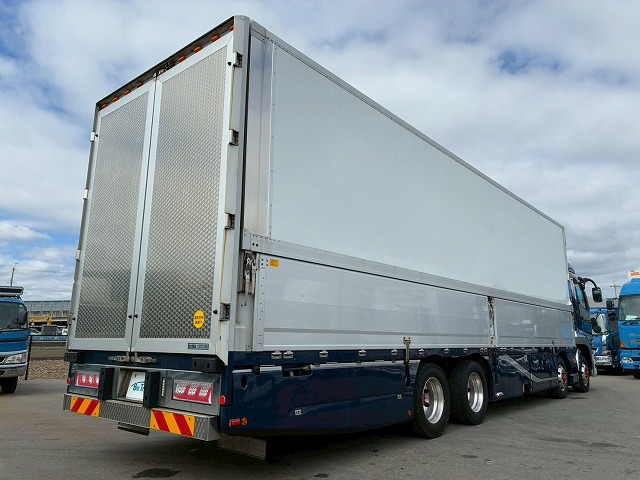 K-2140 2PG-FS74HZ H30 三菱ふそう スーパーグレート アルミウイング ワンオーナー 8×4 4軸低床2デフ 後輪エアサス パブコ エアロパーツ エアロ仕様 13.8トン積載 394馬力 シフトパイロット AT 10t 25t 大型 パネルウイング（13枚目）