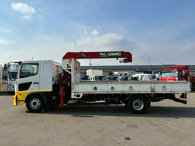 K2107 2KG-FD2ABA 保証対象車両 車検付 令和8年11月迄 H29 日野 レンジャー 4段クレーン ワンオーナー フルキャブ/ベッド付き 古河ユニック UNIC ラジコン フックイン 角足アウトリガー 6速 MT マニュアル 4t 8t 中型 カーゴクレーン（15枚目）