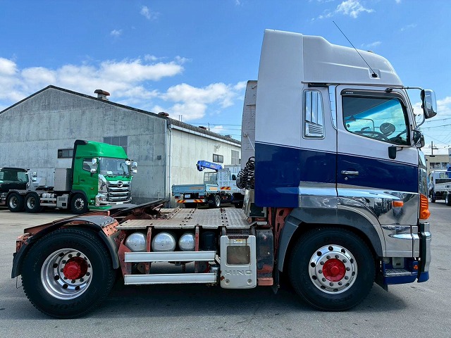 2166 LKG-SH1EDAG  H23 日野 トラクターヘッド ハイルーフ 後輪エアサス 海コン緩和 第5輪荷重 11500kg 11.5トン 永久磁石式リターダ 410馬力 プロシフト AT セミオートマ 10t 46t 大型 牽引 シングルヘッド（13枚目）