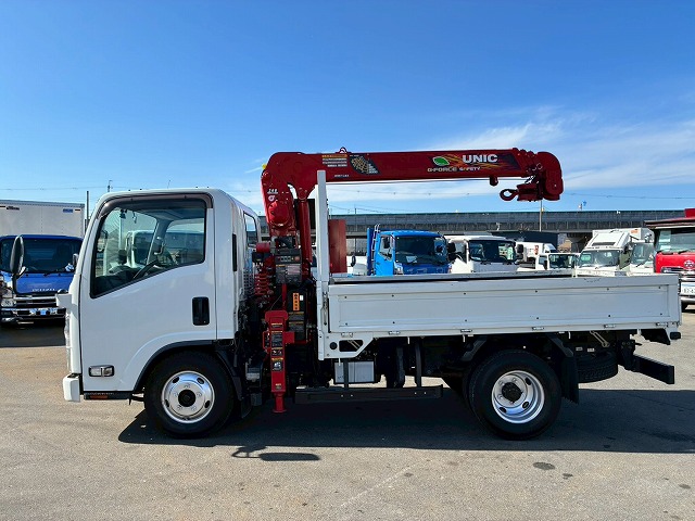 2133 2RG-NMR88R 保証対象車両 R3 いすゞ エルフ 4段クレーン ハイキャブ ショート 10尺ボディ 3トン積載 古河ユニック UNIC ラジコン フックイン 150馬力 6速 MT マニュアル 3t 7t 小型 ユニック車 カーゴクレーン(15枚目)