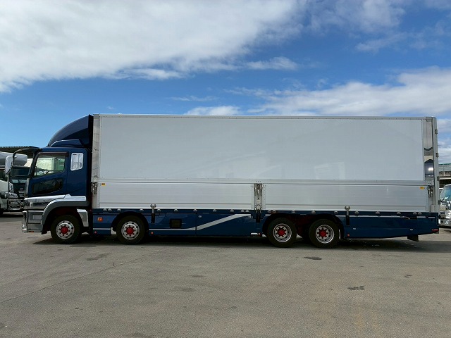 K-2140 2PG-FS74HZ H30 三菱ふそう スーパーグレート アルミウイング ワンオーナー 8×4 4軸低床2デフ 後輪エアサス パブコ エアロパーツ エアロ仕様 13.8トン積載 394馬力 シフトパイロット AT 10t 25t 大型 パネルウイング（15枚目）