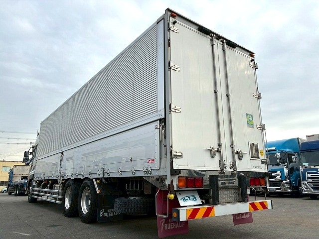 2071 QKG-CD5ZA  H26 UDトラックス クオン アルミウイング 6×2 3軸1デフ 後輪エアサス 日本フルハーフ ラッシング スタンション 380馬力 エスコット AT 10t 25t 大型 バン 箱車（15枚目）