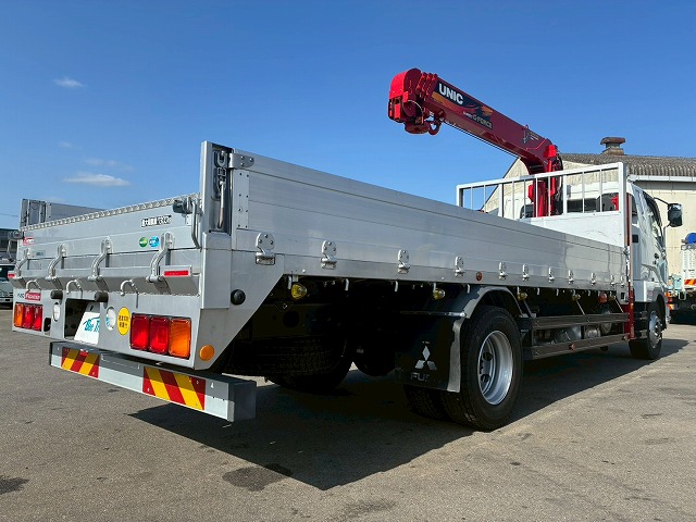 K-2148 2KG-FK62FZ 保証対象車両 R5 三菱ふそう 増トンファイター 4段セルフクレーン フルキャブ/ベッド付き 古河ユニック UNIC ラジコン フックイン ハイジャッキ ロングジャッキ アルミブロック 240馬力 6速 MT マニュアル 7.5t 14t 中型 大型 回送車 重機運搬車(18枚目)