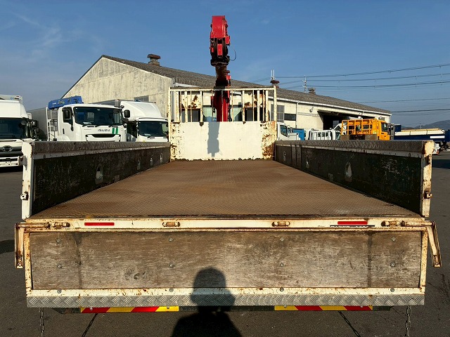 K2107 2KG-FD2ABA 保証対象車両 車検付 令和8年11月迄 H29 日野 レンジャー 4段クレーン ワンオーナー フルキャブ/ベッド付き 古河ユニック UNIC ラジコン フックイン 角足アウトリガー 6速 MT マニュアル 4t 8t 中型 カーゴクレーン（21枚目）