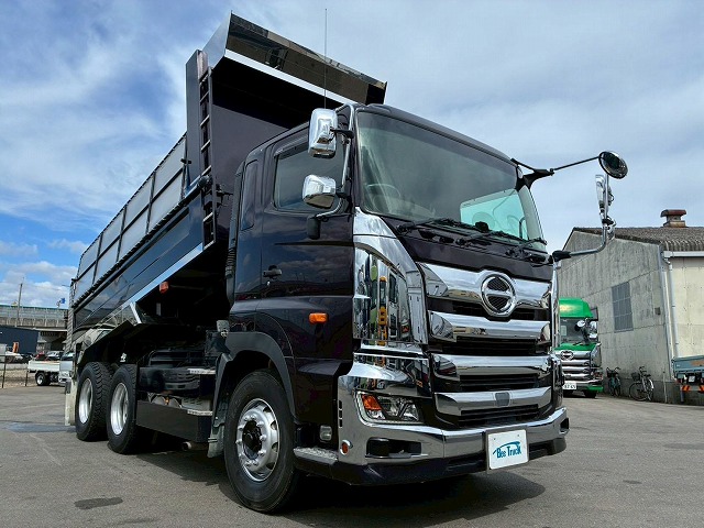 K-2160 2DG-FS1AGA  車検付 令和9年3月迄 R2 日野 プロフィア ダンプ ワンオーナー 6×4 3軸2デフ 永久磁石式リターダ 新明和工業 380馬力 7速 MT マニュアル 10t 20t 大型 土砂ダンプ（3枚目）