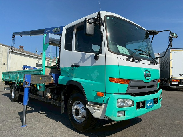 2171 TKG-MK38L  保証対象車両 H27 UDトラックス コンドル 4段クレーン フルキャブ/ベッド付き タダノ TADANO ラジコン フックイン 215馬力 6速 MT マニュアル 4t 8t 中型 ユニック車 カーゴクレーン（3枚目）