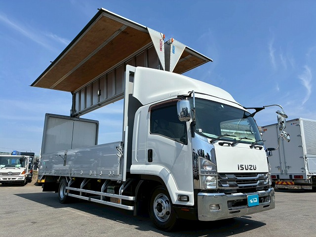 2179 TKG-FRR90T2  車検付 令和8年10月迄 H27 いすゞ フォワード アルミウイング フルキャブ/ベッド付き 6200 フルワイド 後輪エアサス 日本フルハーフ 240馬力 6速マニュアル MT 4t 8t 中型 バン 箱車（4枚目）