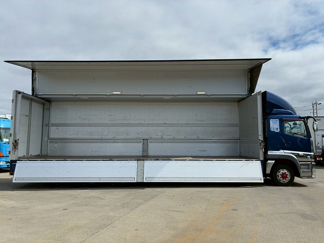 K-2140 2PG-FS74HZ H30 三菱ふそう スーパーグレート アルミウイング ワンオーナー 8×4 4軸低床2デフ 後輪エアサス パブコ エアロパーツ エアロ仕様 13.8トン積載 394馬力 シフトパイロット AT 10t 25t 大型 パネルウイング（22枚目）