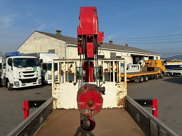 K2107 2KG-FD2ABA 保証対象車両 車検付 令和8年11月迄 H29 日野 レンジャー 4段クレーン ワンオーナー フルキャブ/ベッド付き 古河ユニック UNIC ラジコン フックイン 角足アウトリガー 6速 MT マニュアル 4t 8t 中型 カーゴクレーン（26枚目）