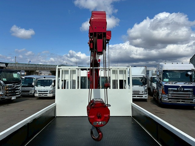 K-2117 2KG-FE2ABA  保証対象車両 H30 日野 増トンレンジャー 4段クレーン ワンオーナー フルキャブ/ベッド付き 古河ユニック UNIC 2.93t ラジコン フックイン 角足アウトリガー ジャッキ 240馬力 6速 MT マニュアル 7t 8t 14t 中型 大型 カーゴクレーン（26枚目）