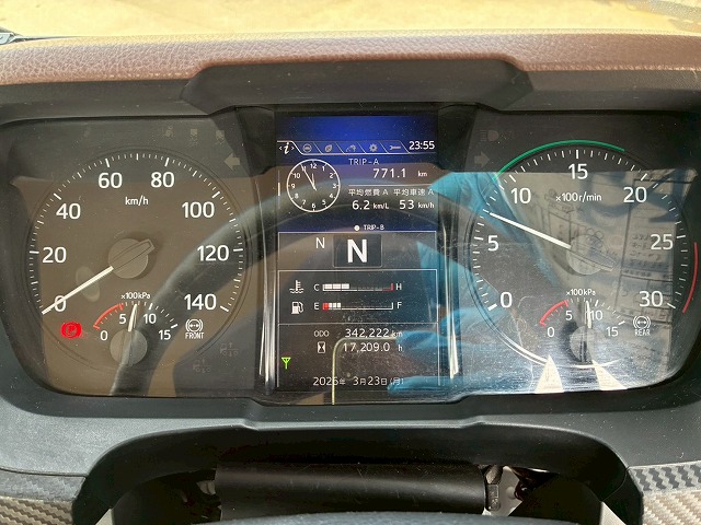 2177 2KG-FD2ABA  R2 レンジャー アルミブロック フルキャブ/ベッド付き 6200 標準幅 リーフサスペンション 5方開アオリ ハイブロック プロシフト AT セミオートマ 4t 8t 中型 平ボディ キャブオーバー（25枚目）