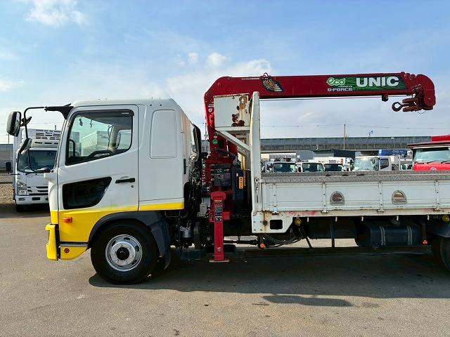 K2107 2KG-FD2ABA 保証対象車両 車検付 令和8年11月迄 H29 日野 レンジャー 4段クレーン ワンオーナー フルキャブ/ベッド付き 古河ユニック UNIC ラジコン フックイン 角足アウトリガー 6速 MT マニュアル 4t 8t 中型 カーゴクレーン（30枚目）