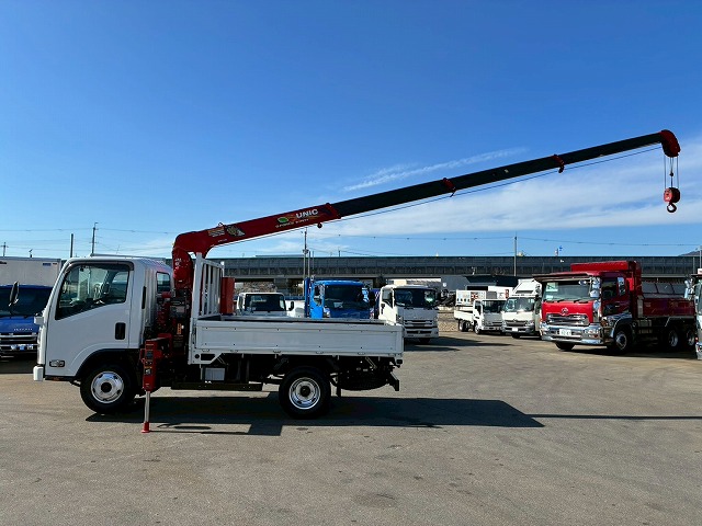 2133 2RG-NMR88R 保証対象車両 R3 いすゞ エルフ 4段クレーン ハイキャブ ショート 10尺ボディ 3トン積載 古河ユニック UNIC ラジコン フックイン 150馬力 6速 MT マニュアル 3t 7t 小型 ユニック車 カーゴクレーン(30枚目)