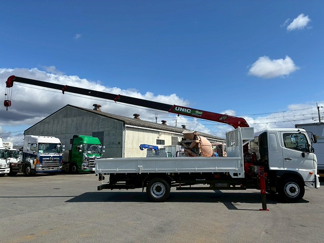 K-2117 2KG-FE2ABA  保証対象車両 H30 日野 増トンレンジャー 4段クレーン ワンオーナー フルキャブ/ベッド付き 古河ユニック UNIC 2.93t ラジコン フックイン 角足アウトリガー ジャッキ 240馬力 6速 MT マニュアル 7t 8t 14t 中型 大型 カーゴクレーン（31枚目）