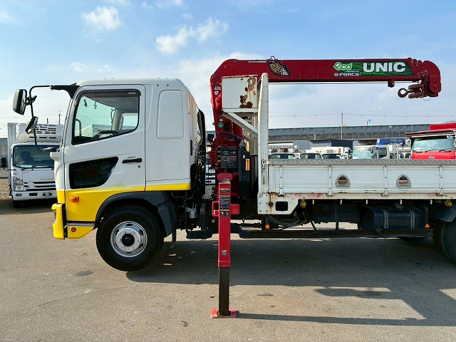 K2107 2KG-FD2ABA 保証対象車両 車検付 令和8年11月迄 H29 日野 レンジャー 4段クレーン ワンオーナー フルキャブ/ベッド付き 古河ユニック UNIC ラジコン フックイン 角足アウトリガー 6速 MT マニュアル 4t 8t 中型 カーゴクレーン（32枚目）