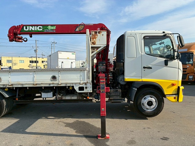 K2107 2KG-FD2ABA 保証対象車両 車検付 令和8年11月迄 H29 日野 レンジャー 4段クレーン ワンオーナー フルキャブ/ベッド付き 古河ユニック UNIC ラジコン フックイン 角足アウトリガー 6速 MT マニュアル 4t 8t 中型 カーゴクレーン（33枚目）