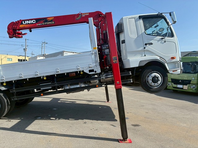 K-2148 2KG-FK62FZ 保証対象車両 R5 三菱ふそう 増トンファイター 4段セルフクレーン フルキャブ/ベッド付き 古河ユニック UNIC ラジコン フックイン ハイジャッキ ロングジャッキ アルミブロック 240馬力 6速 MT マニュアル 7.5t 14t 中型 大型 回送車 重機運搬車(41枚目)