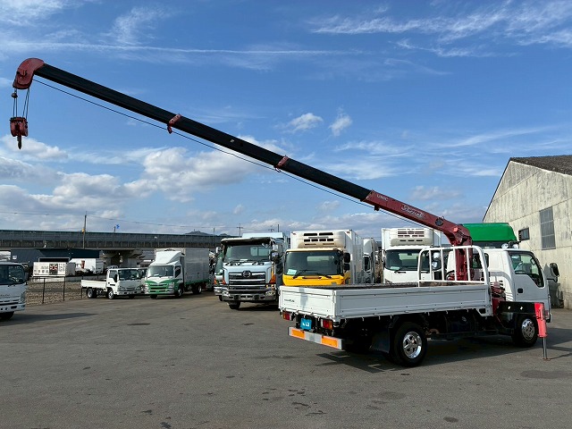 2158 BKG-AKR85 H22 日産 アトラス 4段クレーン 標準幅 ロング 3トン積載 古河ユニック UNIC 4段 ラジコン フックイン 2.93t カスタム 150馬力 スムーサー Ex AT オートマ 3t 7t 小型 カーゴクレーン(8枚目)