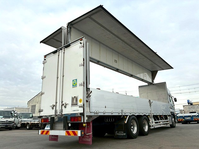 2071 QKG-CD5ZA  H26 UDトラックス クオン アルミウイング 6×2 3軸1デフ 後輪エアサス 日本フルハーフ ラッシング スタンション 380馬力 エスコット AT 10t 25t 大型 バン 箱車（9枚目）