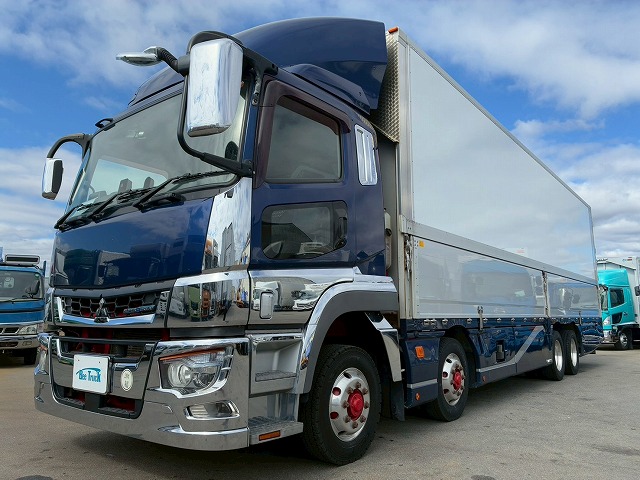 K-2140 2PG-FS74HZ H30 三菱ふそう スーパーグレート アルミウイング ワンオーナー 8×4 4軸低床2デフ 後輪エアサス パブコ エアロパーツ エアロ仕様 13.8トン積載 394馬力 シフトパイロット AT 10t 25t 大型 パネルウイング（9枚目）