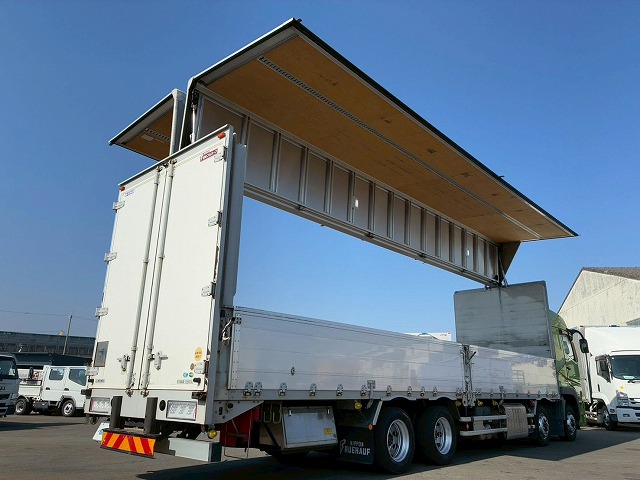 K-2138 2PG-FS74HZ  H31 三菱ふそう スーパーグレート アルミウイング ハイルーフ 8×4 4軸低床2デフ 後輪エアサス 日本フルハーフ シフトパイロット AT セミオートマ 10t 25t 大型 バン 箱車（8枚目）