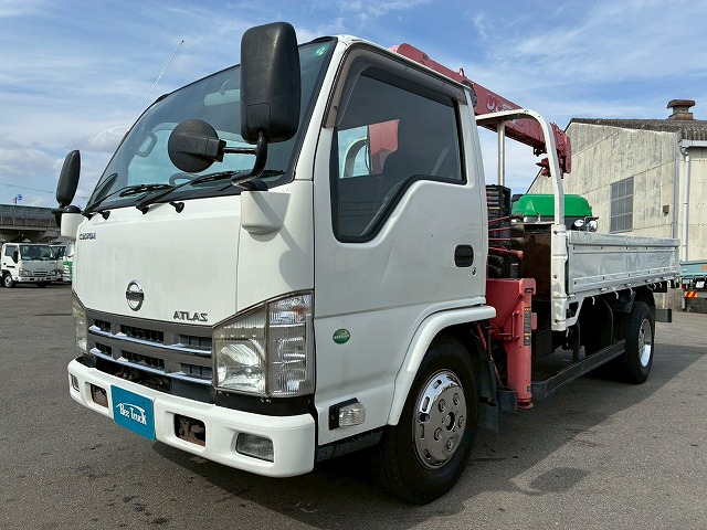 2158 BKG-AKR85 H22 日産 アトラス 4段クレーン 標準幅 ロング 3トン積載 古河ユニック UNIC 4段 ラジコン フックイン 2.93t カスタム 150馬力 スムーサー Ex AT オートマ 3t 7t 小型 カーゴクレーン(9枚目)