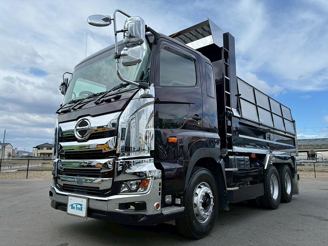 K-2160 2DG-FS1AGA  車検付 令和9年3月迄 R2 日野 プロフィア ダンプ ワンオーナー 6×4 3軸2デフ 永久磁石式リターダ 新明和工業 380馬力 7速 MT マニュアル 10t 20t 大型 土砂ダンプ（10枚目）