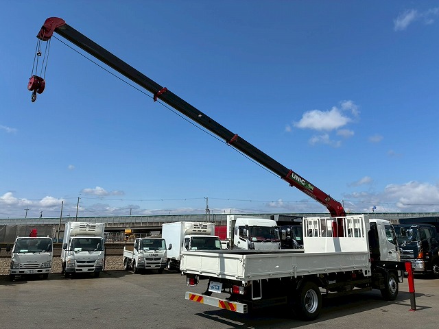 K-2117 2KG-FE2ABA  保証対象車両 H30 日野 増トンレンジャー 4段クレーン ワンオーナー フルキャブ/ベッド付き 古河ユニック UNIC 2.93t ラジコン フックイン 角足アウトリガー ジャッキ 240馬力 6速 MT マニュアル 7t 8t 14t 中型 大型 カーゴクレーン（11枚目）