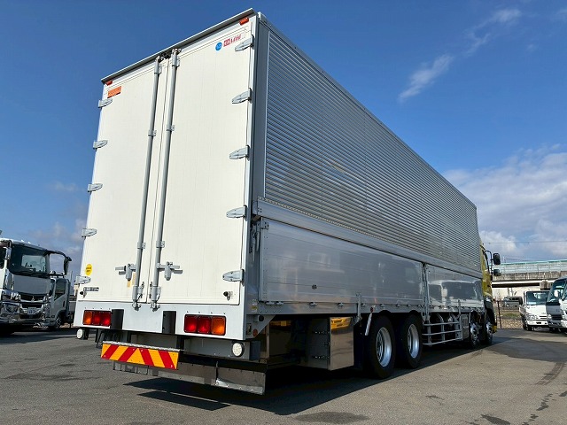 2174 QPG-FW1EXEG  H29 日野 プロフィア アルミウイング ハイルーフ 8×4 4軸低床2デフ 後輪エアサス 永久磁石式リターダ 背高 380馬力 E13C プロシフト AT セミオートマ 10t 25t 大型 バン 箱車（9枚目）