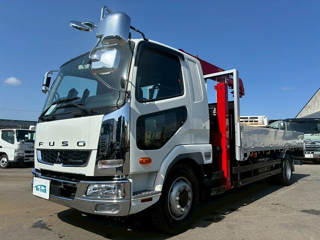 K-2148 2KG-FK62FZ 保証対象車両 R5 三菱ふそう 増トンファイター 4段セルフクレーン フルキャブ/ベッド付き 古河ユニック UNIC ラジコン フックイン ハイジャッキ ロングジャッキ アルミブロック 240馬力 6速 MT マニュアル 7.5t 14t 中型 大型 回送車 重機運搬車(11枚目)