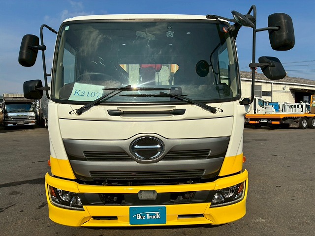 K2107 2KG-FD2ABA 保証対象車両 車検付 令和8年11月迄 H29 日野 レンジャー 4段クレーン ワンオーナー フルキャブ/ベッド付き 古河ユニック UNIC ラジコン フックイン 角足アウトリガー 6速 MT マニュアル 4t 8t 中型 カーゴクレーン（12枚目）