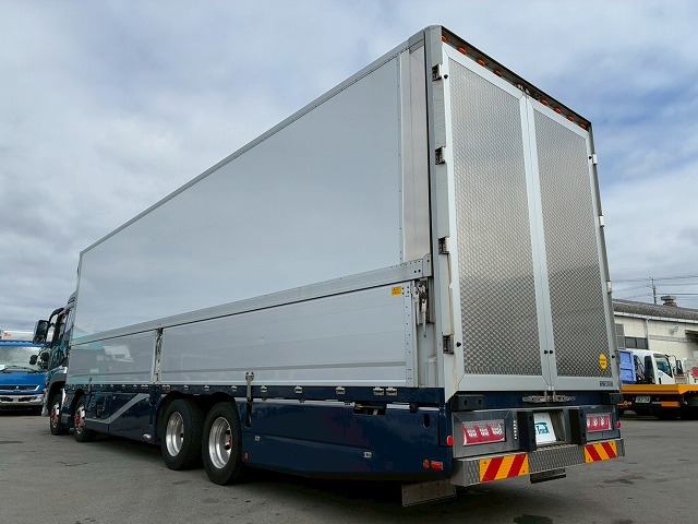 K-2140 2PG-FS74HZ H30 三菱ふそう スーパーグレート アルミウイング ワンオーナー 8×4 4軸低床2デフ 後輪エアサス パブコ エアロパーツ エアロ仕様 13.8トン積載 394馬力 シフトパイロット AT 10t 25t 大型 パネルウイング（11枚目）