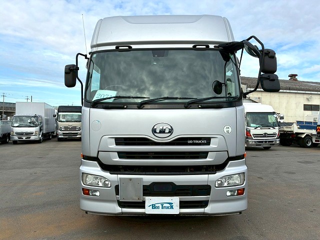 2071 QKG-CD5ZA  H26 UDトラックス クオン アルミウイング 6×2 3軸1デフ 後輪エアサス 日本フルハーフ ラッシング スタンション 380馬力 エスコット AT 10t 25t 大型 バン 箱車（11枚目）