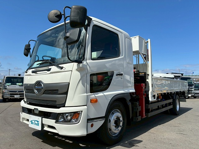 K-2117 2KG-FE2ABA  保証対象車両 H30 日野 増トンレンジャー 4段クレーン ワンオーナー フルキャブ/ベッド付き 古河ユニック UNIC 2.93t ラジコン フックイン 角足アウトリガー ジャッキ 240馬力 6速 MT マニュアル 7t 8t 14t 中型 大型 カーゴクレーン（12枚目）