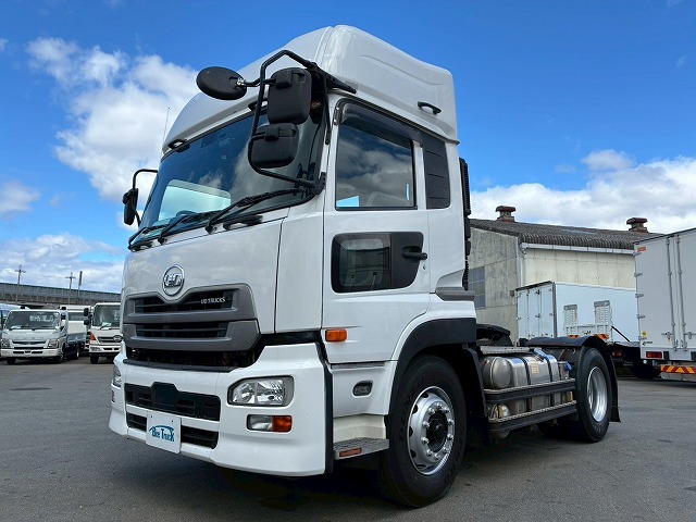 2186 QKG-GK6XAB H30  UDトラックス クオン トラクターヘッド ハイルーフ 第5輪荷重 11.5トン 11500kg 後輪エアサス B尺 450馬力 エスコットⅤ AT セミオートマ 10t 46t 大型 牽引 1デフ シングルヘッド（2枚目）
