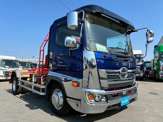 2184 2KG-FC2ABA  車検付 令和8年10月迄 R1 日野 レンジャー 脱着装置付コンテナ専用車 新明和工業 アームロール ツインホイスト リアジャッキ 210馬力 6速MT マニュアル 4t 8t 中型 特装車（11枚目）